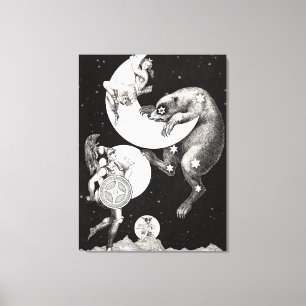 Himmelsmond Himmelswelt Gottes Nacht Illustration Leinwanddruck
