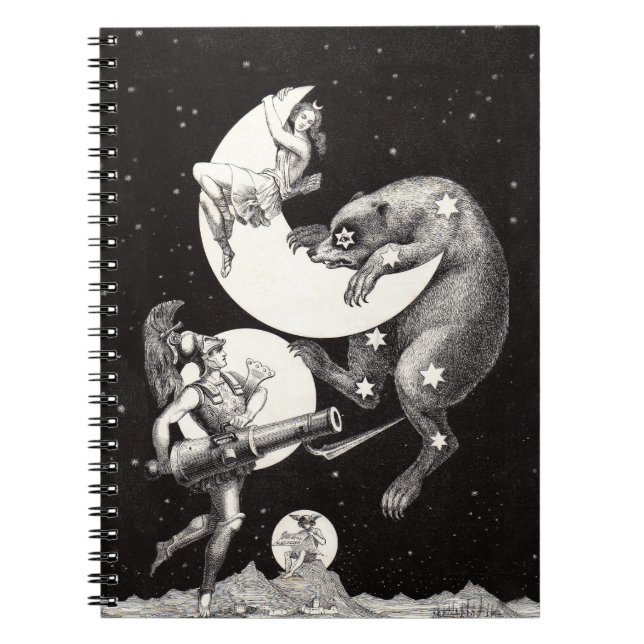 Himmelsmond Himmelswelt Gottes Nacht Illustration Notizblock (Vorderseite)