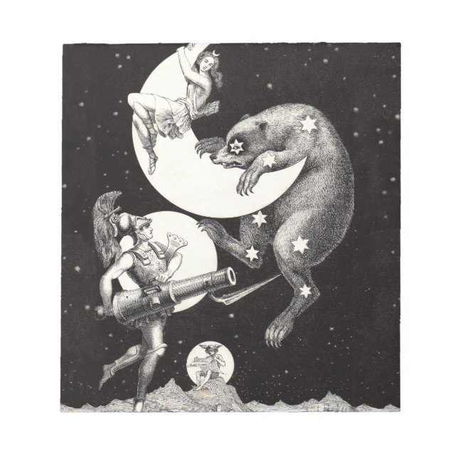 Himmelsmond Himmelswelt Gottes Nacht Illustration Notizblock (Vorderseite)