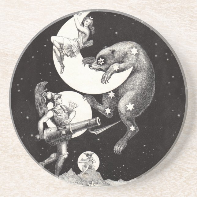 Himmelsmond Himmelswelt Gottes Nacht Illustration Untersetzer (Vorne)