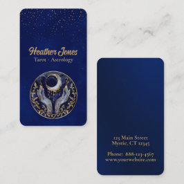 Himmelsmond mit Händen Visitenkarte