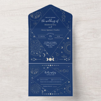 Himmelsmond Sonne Sterne Sternbilder Hochzeit All In One Einladung