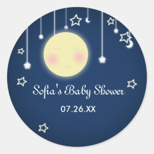 Himmelsmond Sterne Baby Shower Party Aufkleber
