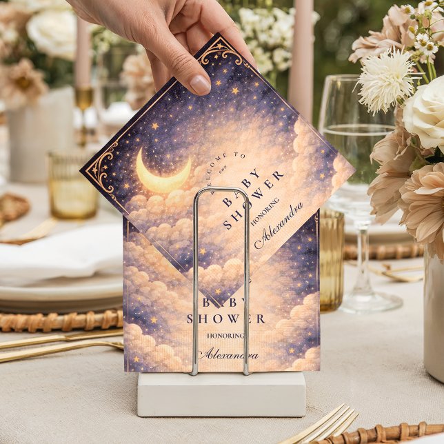 Himmelsmond Sterne Neutrale Babyparty Serviette (Von Creator hochgeladen)