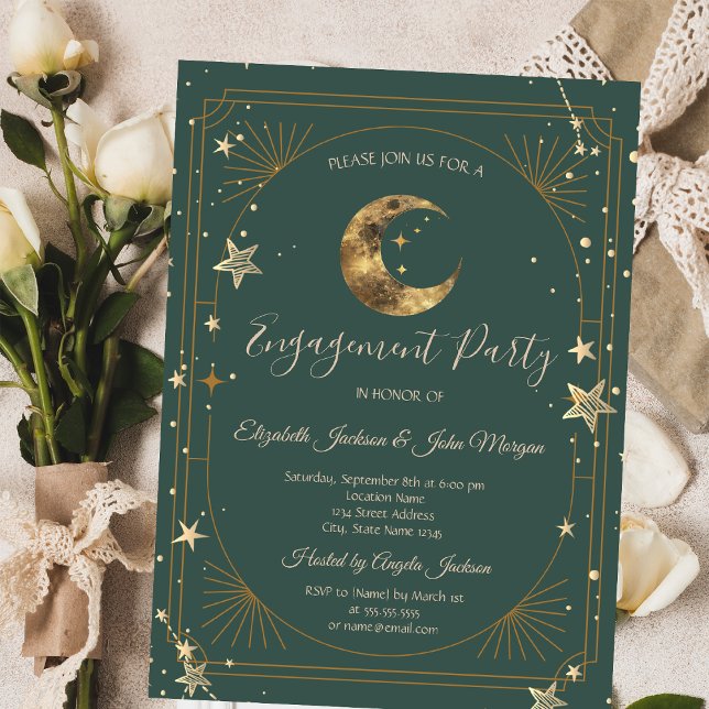 Himmelsmond Sterne Rahmen  Einladung (Von Creator hochgeladen)