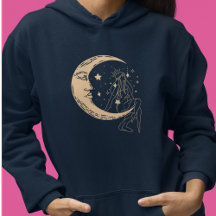Himmelsmond und Stars, boho, elegantes Gold