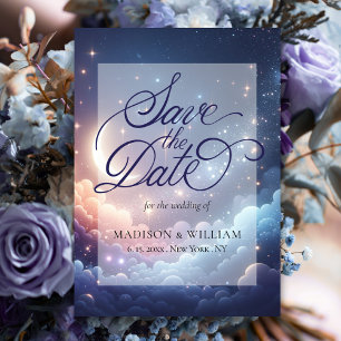 Himmelsmond und Sterne Speichern Sie die Datumskar Save The Date