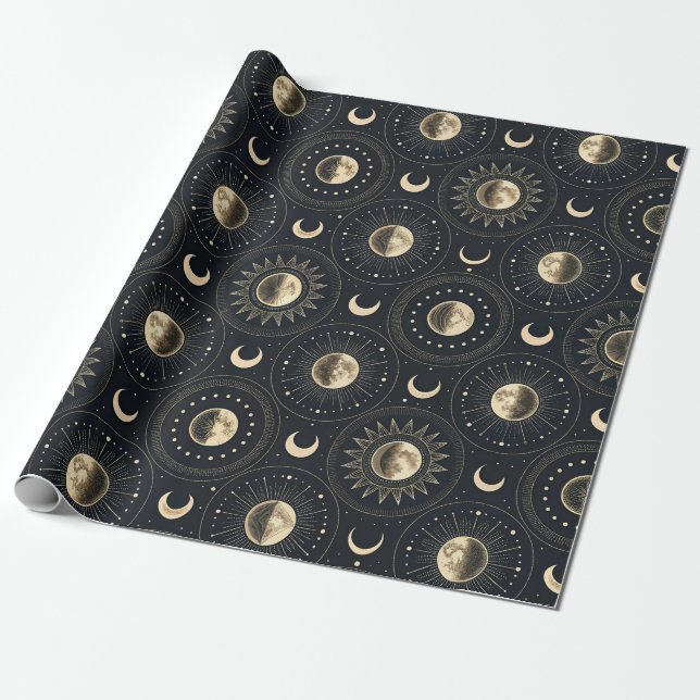 Himmelsmondphase (4) geschenkpapier (Ungerollt)