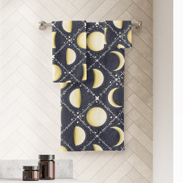 Himmelsmondphasen-Muster Badhandtuch Set