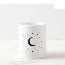 Himmelsmondphasen-Tasse - Mono & Silber