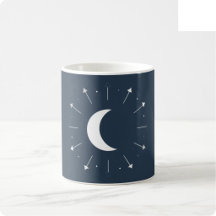 Himmelsmondphasen-Tasse - Tiefes Navy und Silber (