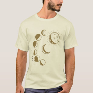 Himmelsmondphasen und Sonnengold Grafik-T-Shirt T-Shirt