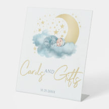 Himmelsmondstars Baby Boy Pedestal Sign