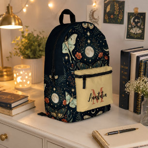 Himmelsmotte- und Mond-Rucksack Bedruckter Rucksack