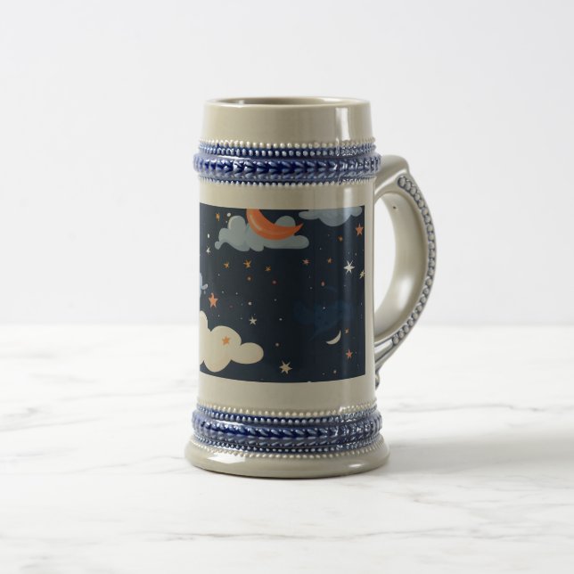 Himmelsmusterpapier-Astronomie Bierglas (VorderseiteRechts)