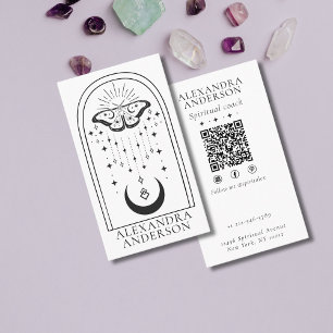 Himmelsmystic Esoteric Moth and Moon Spiritual Visitenkarte