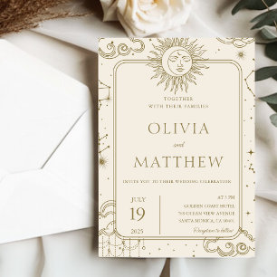 Himmelsmystical Starry Night Moon Wedding Einladung