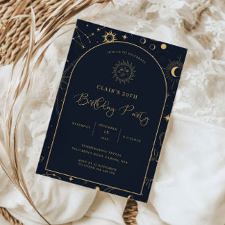 Himmelsmystische Elemente starten 30. Geburtstag Einladung