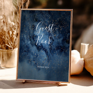 Himmelsnacht Gold Gästebuch Schild