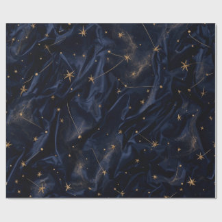 Himmelsnacht-Himmel-Goldsterne-Astrologie-Geschenk Geschenkpapier