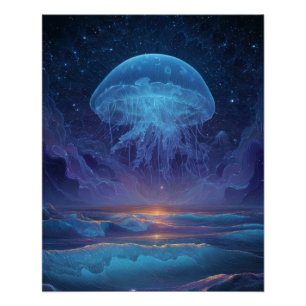 Himmelsqualle Ozean Himmel Fantasy Kunst Poster