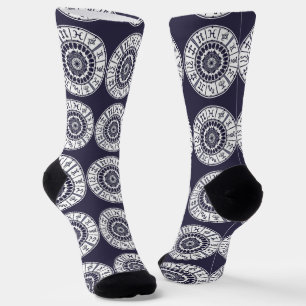 Himmelsrad-Zodiak-Zeichen-Mandala-Grafik-Kunst Socken