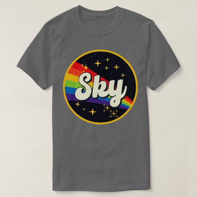 Himmelsrenbow im Vintagen Weltraumstil T-Shirt (Design vorne)