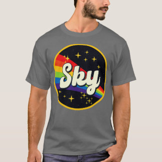 Himmelsrenbow im Vintagen Weltraumstil T-Shirt