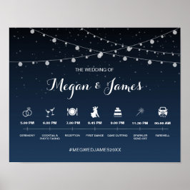Himmelsschifffahrt Blue Starry Night Wedding Timel Poster