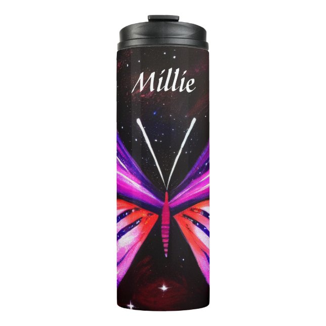 Himmelsschmetterling-Hintergrund Thermosbecher (Vorderseite)
