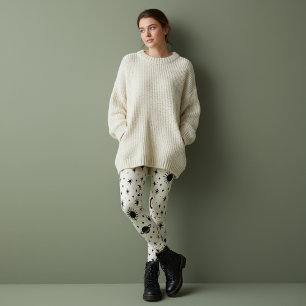 Himmelssonne Mond Sterne Creme Leggings