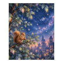 Himmelsstadtlichter Whimsische Wandkunst Geschenk