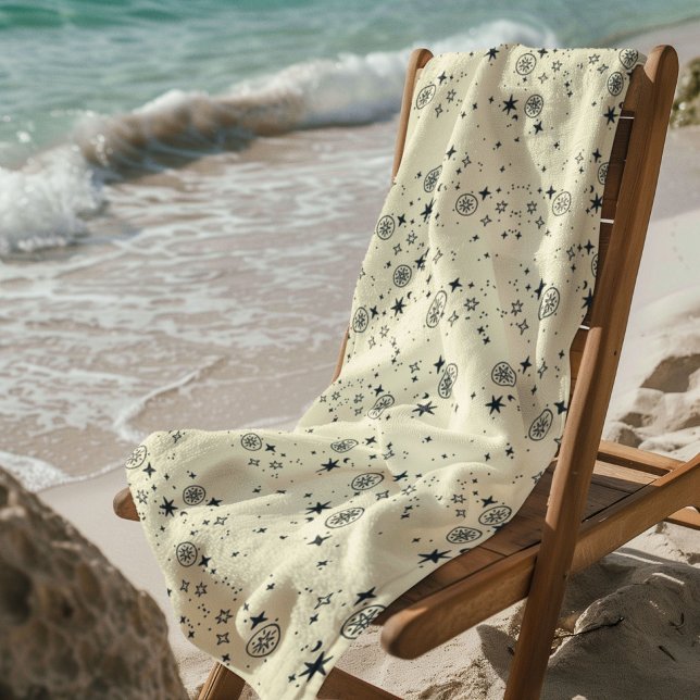 Himmelsstars Nahtloses Muster Strandtuch (Von Creator hochgeladen)