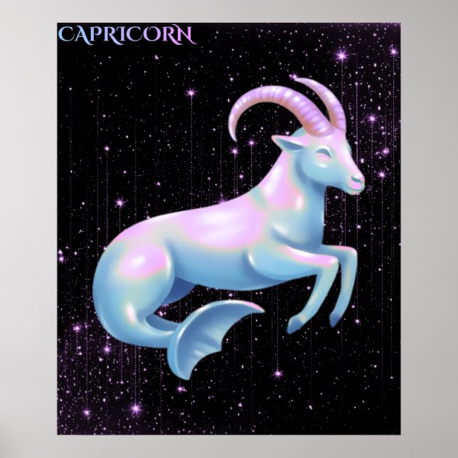 Himmelssteinbock – Astrologie-Kunst Poster (Vorne)