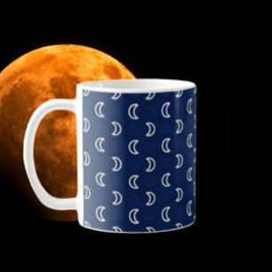 Himmelssterne & Mond Klassischer Becher – Marinebl Kaffeetasse