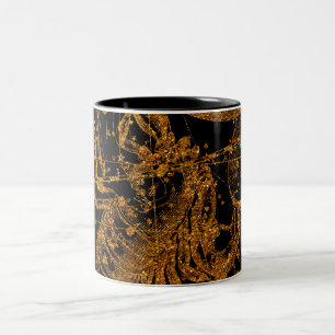 Himmelssternkarte Astrologisches Zeichen Gold Skor Zweifarbige Tasse