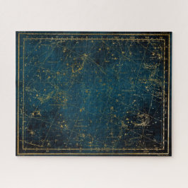 Himmelssternkarte Konstellation blaue Goldgalaxie