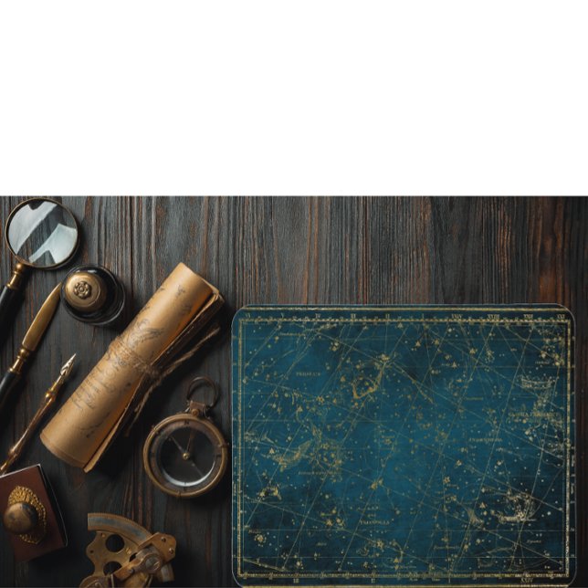 Himmelssternkarte Konstellation blaue Goldgalaxie Mousepad (Von Creator hochgeladen)