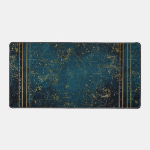 Himmelssternkarte Konstellation blaue Goldgalaxie Schreibtischunterlage