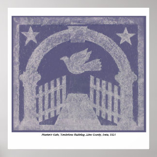 Himmelstor Grabstein Rubbing - blau Poster