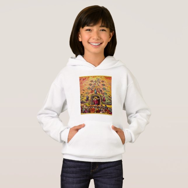 Himmelstor mit goldener Folientextur und Jesus Hoodie (Vorne ganz)