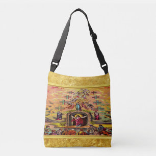 Himmelstor mit goldener Folientextur und Jesus Tragetaschen Mit Langen Trägern