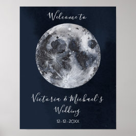 Himmelsvoller Vollmond und Sternenposter Poster