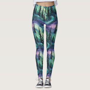 Himmelsvorhang: Aurora-Wellen am Nachthimmel (5) Leggings