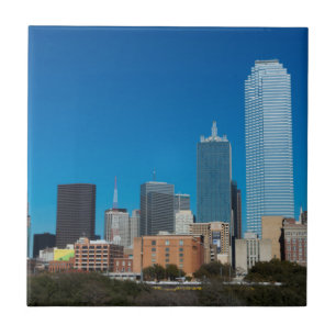 Himmelzeile von Dallas Texas bei Sonnenuntergang Fliese