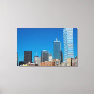 Himmelzeile von Dallas Texas bei Sonnenuntergang Leinwanddruck