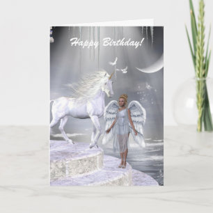 Himmlisch Angel Unicorn Szene Karte