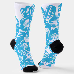 Himmlisch blaue botanische Hortensienblüten Socken