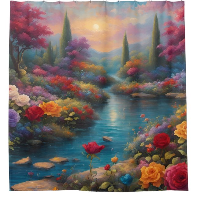 "Himmlisch Garden Stream" Duschvorhang (Vorderseite)