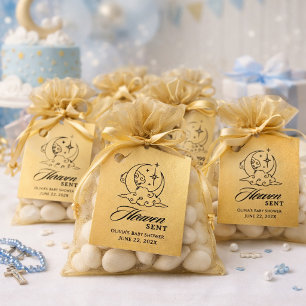 Himmlisch geschenkte Babyparty Gold Mond Sterne Geschenkanhänger